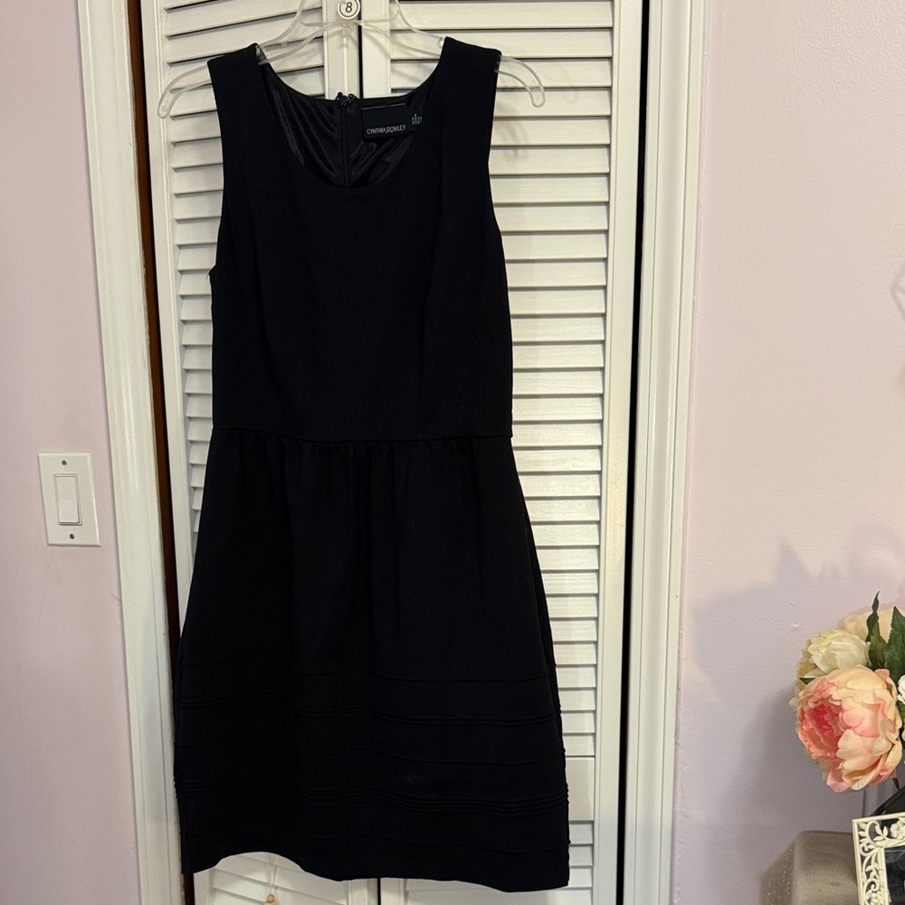 Cynthia Rowley Classic Black Midi Dress